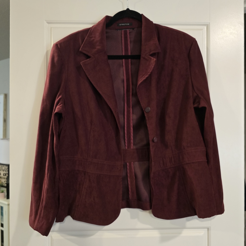 St. John Collection Women's Burgundy Blazer Jacket